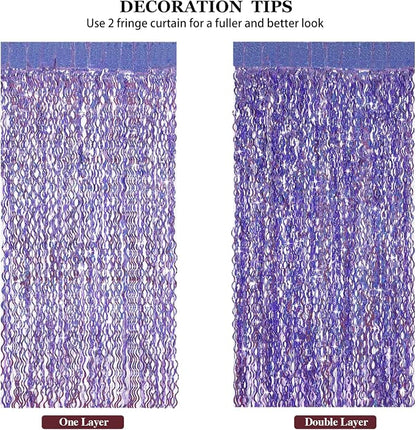 Purple Foil Fringe Curtains Party Decorations - Image 5