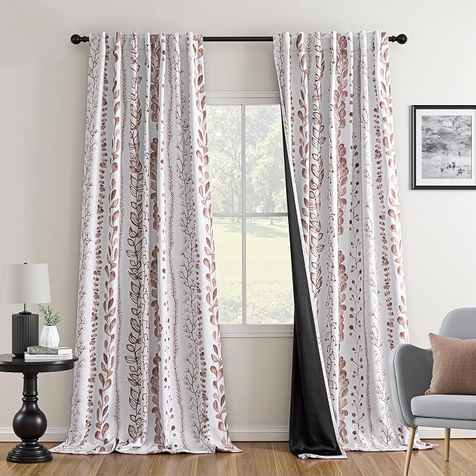 Boho Brown Blackout Curtains for Bedroom, Thermal Insulated Privacy Protection - Image 2