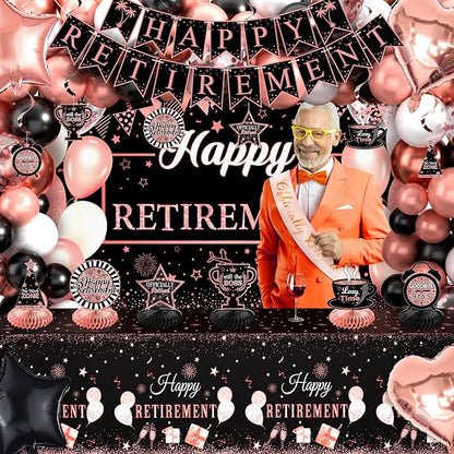 Retirement Party Decorations for Women, Retirement Balloons, Sash Hanging Swirls - Image 6