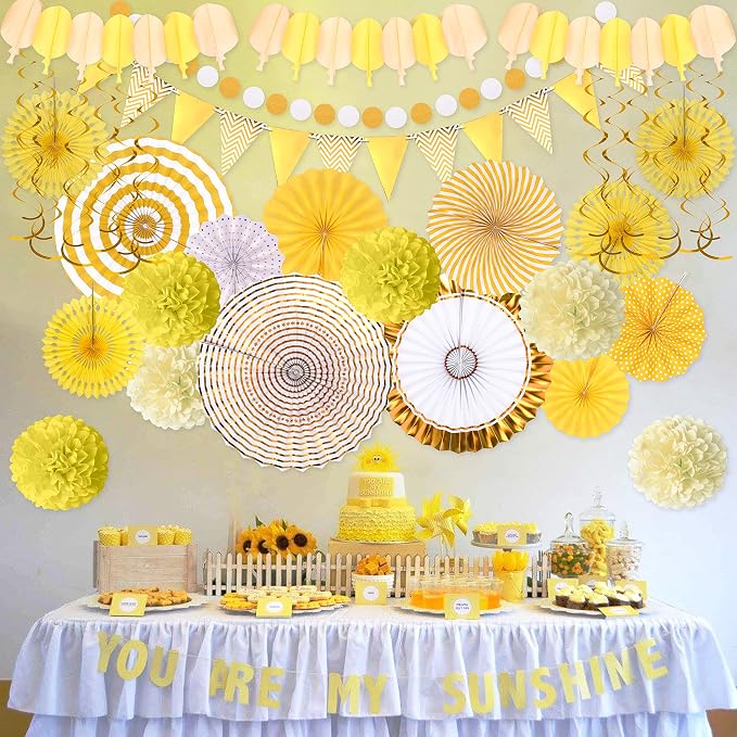 35PCS Party Decorations Paper Fan Hanging Set - Image 7