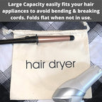 Hair Dryer Bags by Radiant Complex: Perfect for travel, and safe storage of any hair dryer, curling iron, straightener, brush or makeup bag. Convenient 12.25" x 13.25" size fits any hair accessory.