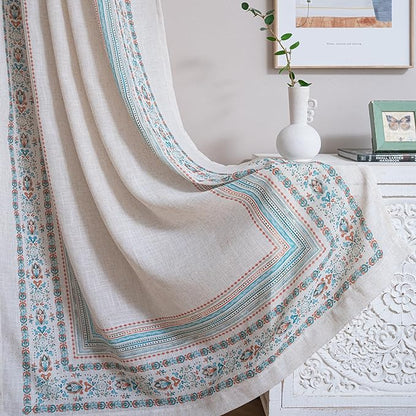 MYSKY HOME Boho Floral Curtains & Drapes 2 Panels by MYSKYHOME