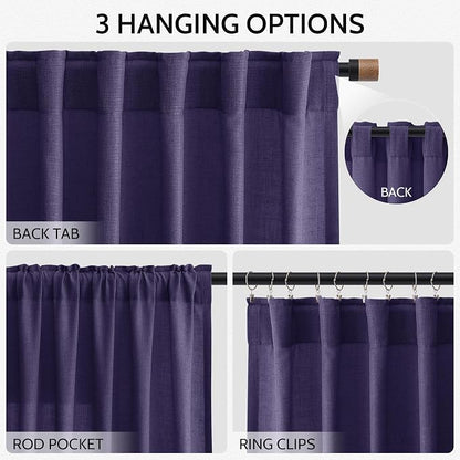 Purple Curtains 63 Inches Long 2 Panel Sets - Image 3