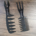 Hair Comb Styling Set Tail Combs Double Side Brushes Afro Pick Pik Comb African American Hair Brush Barber Accessories Black-2Pcs
