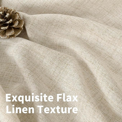 YoungsTex Linen Curtains 38 x 84 Inch Length, Light Filtering Drapes Rustic - Image 4