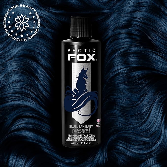 ARCTIC FOX Vegan and Cruelty-Free Semi-Permanent Hair Color Dye (8 Fl Oz, BLUE JEAN BABY)