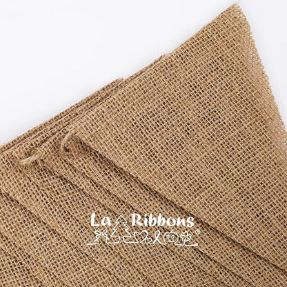 LaRibbons 15 Pcs Triangle Burlap Banner Flags, 20.5 ft Long | Burlap Pennant - Image 2