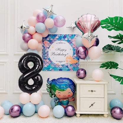 40 inch Number Balloon 0-9 Black Large Number 8 Balloons, Digital Balloons - Image 2