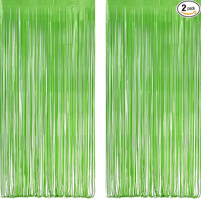 Lime Green Streamers Party Backdrop by GREATRIL