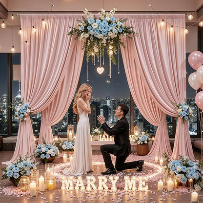 50ft x 15ft Dusty Pink Backdrop Curtains - Image 5