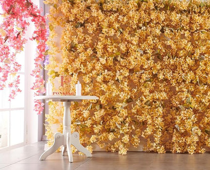 Artificial Flower Garland 2pcs 5.6ft Hydrangea Vine Decor, Champagne Flower | - Image 2