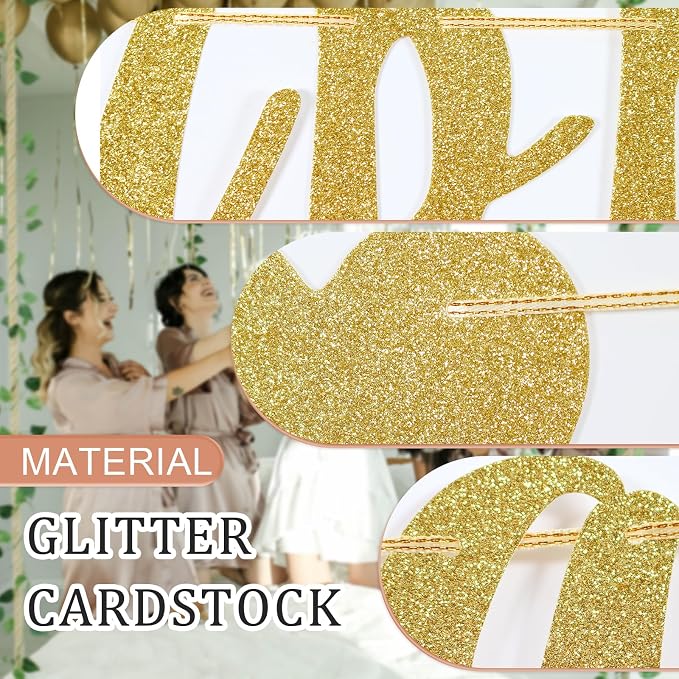 Happily Ever After Banner, Glod Glitter Engagement Decoration - Image 3
