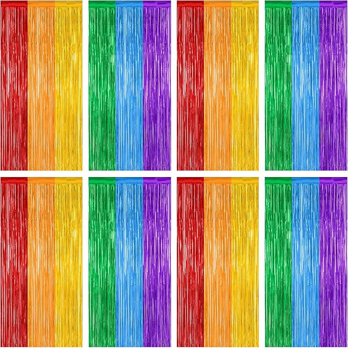 ZATAYE 8 Pack Rainbow Kindergarten Foil Curtain Streamer Decorations | Rainbow by ZATAYE