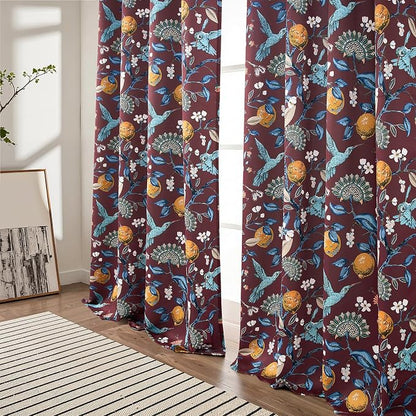 Topfinel Rust Boho Floral Curtains 90 Inches Long 2 Panels Unique Luxury - Image 7