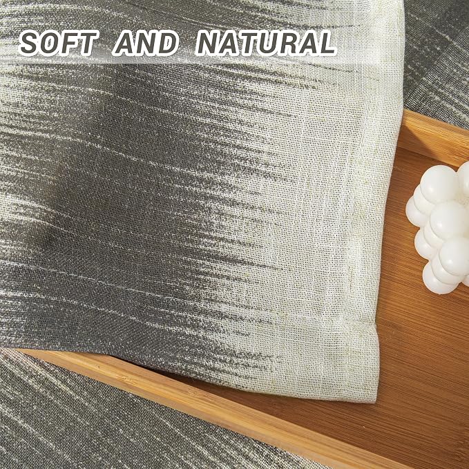 MYSKY HOME Bedroom Curtains Linen Textured Sheer Panels, Curtains 63 Inch - Image 7