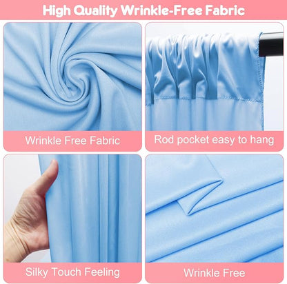 Asee'm Blue Backdrop Curtains Drapes - Image 3