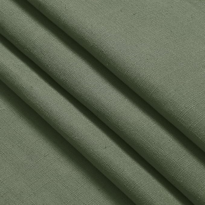 Extended Curtain Olive Green Linen Sheer Curtains - Image 7