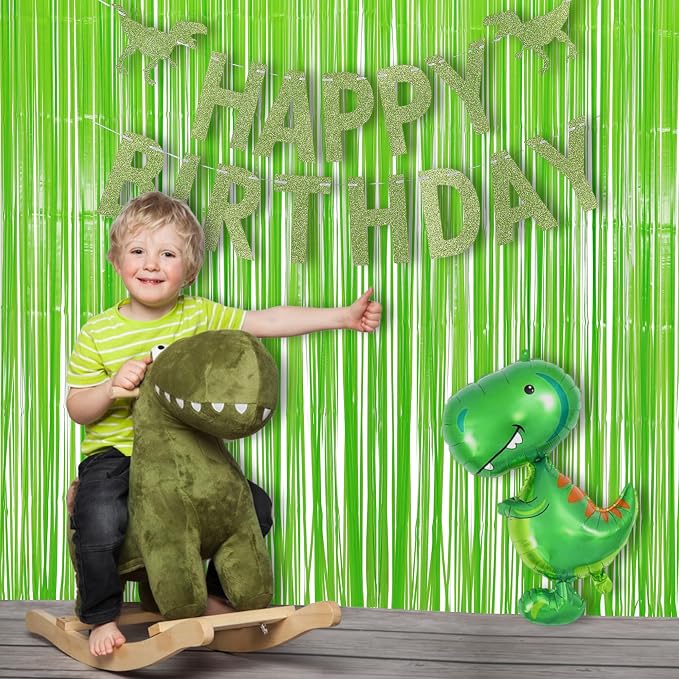 BRAVESHINE Pastel Green Streamers Party Backdrop Decorations 2 Pack | 3.2x8.2ft - Image 7