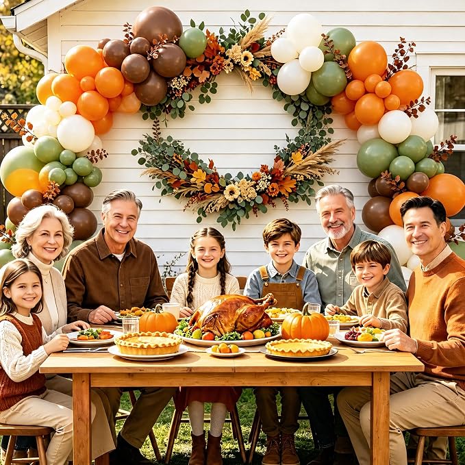 Green Fall Balloon Arch Kit for Autumn Thanksgiving Party Decorations | Orange - Image 4