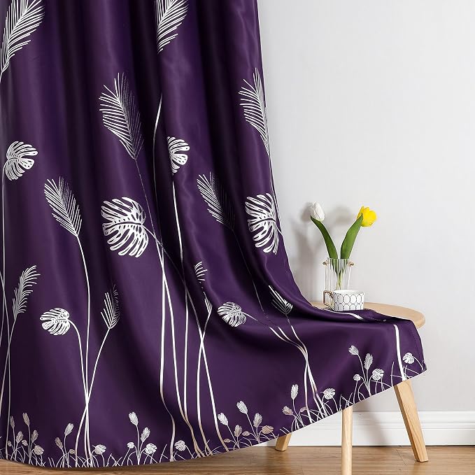 Purple Blackout Curtains for Living Room 90 Inch Length 2 Panels Set, Energy - Image 7