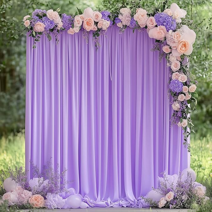 Lavender Purple Backdrop Curtain by Wokceer