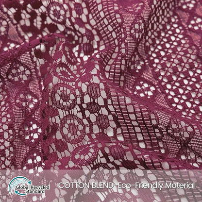WAZZIO Boho Lace Curtains 63 Inches 2 Panel, Light Filtering Privacy Tassel & - Image 6