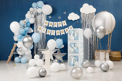Baby Boy First Birthday Party Decorations 'ONE' Letters Individual Three White - Image 4