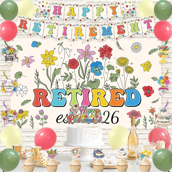Roetyce Flower Retirement Party Decorations, Legend Has Retired Photo Backdrop - Image 4