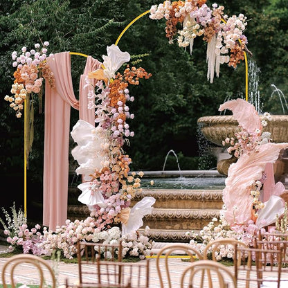 Wedding Arch Backdrop Stand 7.2FT, 6FT Gold Metal Arch Stand Set | Metal Arch - Image 3
