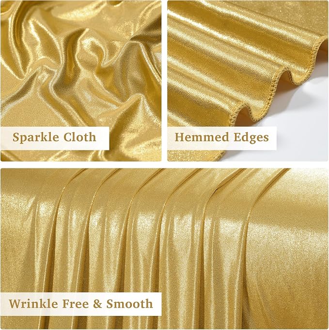 10x10 ft Gold Sequin Backdrop Curtain Panels - Image 4