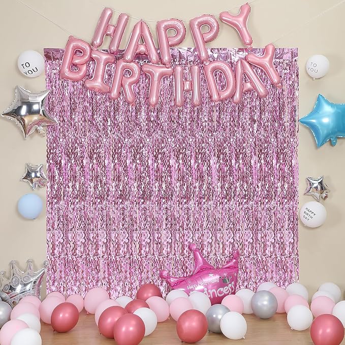 Pink Foil Fringe Curtain - Image 6