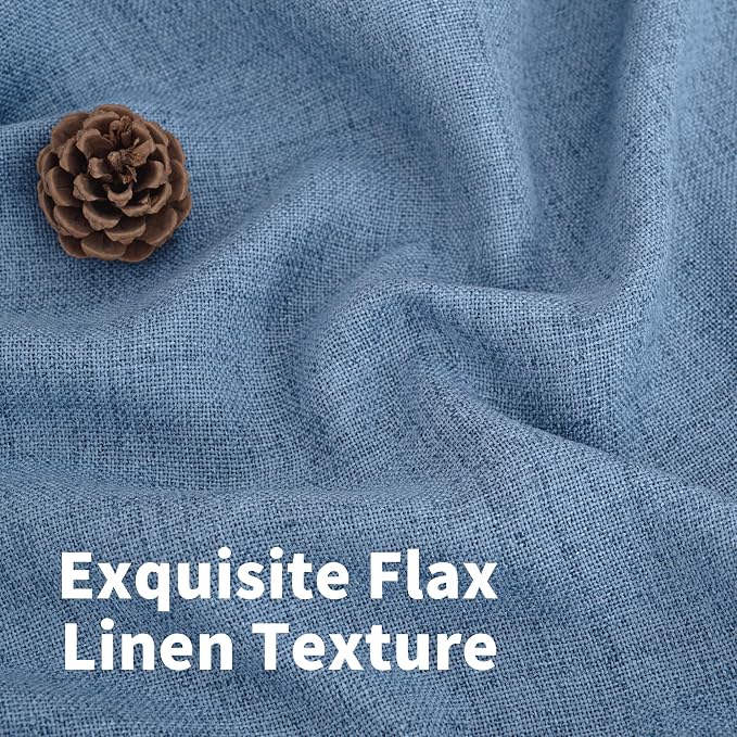YoungsTex Denim Blue Linen Curtains 90 Inch Length - Image 4