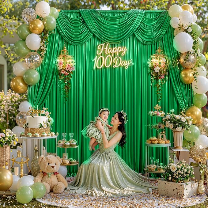 10x10FT Green Sequin Backdrop Curtain - Image 3