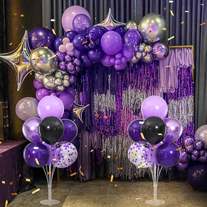 4 Sets Purple Black Balloons Stand - Image 3