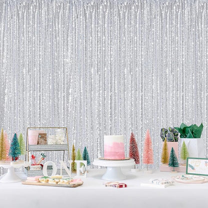 Silver Sequin Backdrop Party Decorations - Image 7