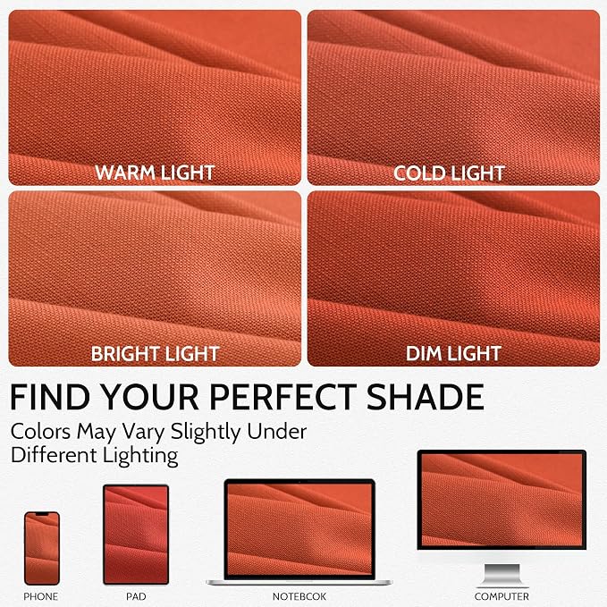 Bright Orange Linen Curtains 90 Inch Long 2 Panels Set - Image 4