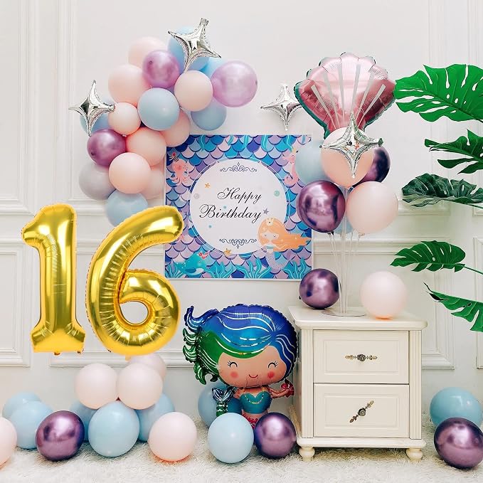 40 inch Number Balloon 0-9 Gold Large Number 16 Balloons, Digital Balloons - Image 2
