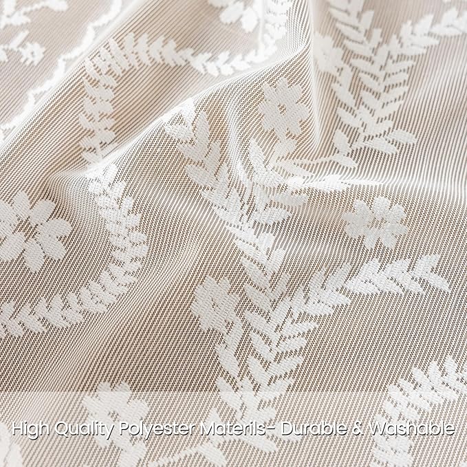 WAZZIO White Boho Lace Curtains 84 Inch -Cute Vintage Victorian Sheer Panel - Image 2