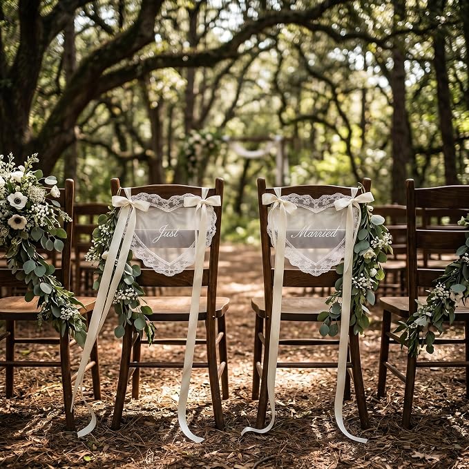 Just Married Wedding Chair Signs by Raipile