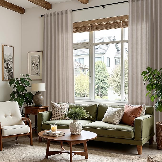 Stone Beige Curtains 90 Inches Long - Image 8
