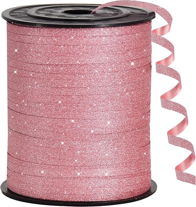 BEISHIDA 500 Yards Rose Gold Glitter Ribbon Curling Crimped, Balloon String by Beishida