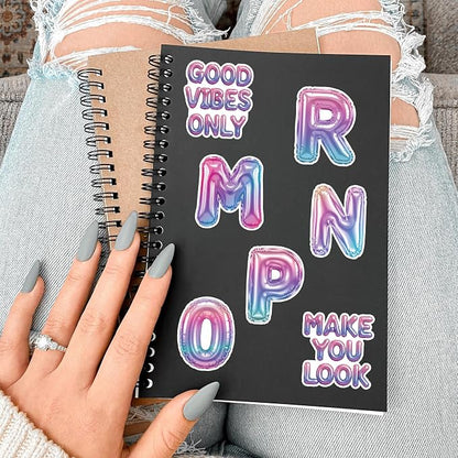 50 Pcs Balloon Letter Stickers Cute Alphabet Vinyl Decal Custom Phrase Sticker - Image 6