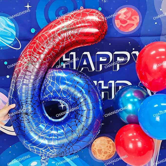 40 In Red And Blue Birthday Theme Large Number 0 Balloon | Giant Large Helium - Image 6