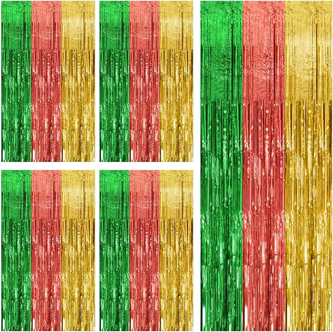 5 Pack Hawaii Backdrop Party Decorations Tinsel Curtain Summer Party Streamer by BOMSI