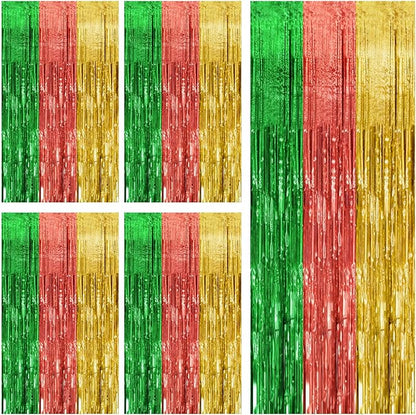 5 Pack Hawaii Backdrop Party Decorations Tinsel Curtain Summer Party Streamer by BOMSI