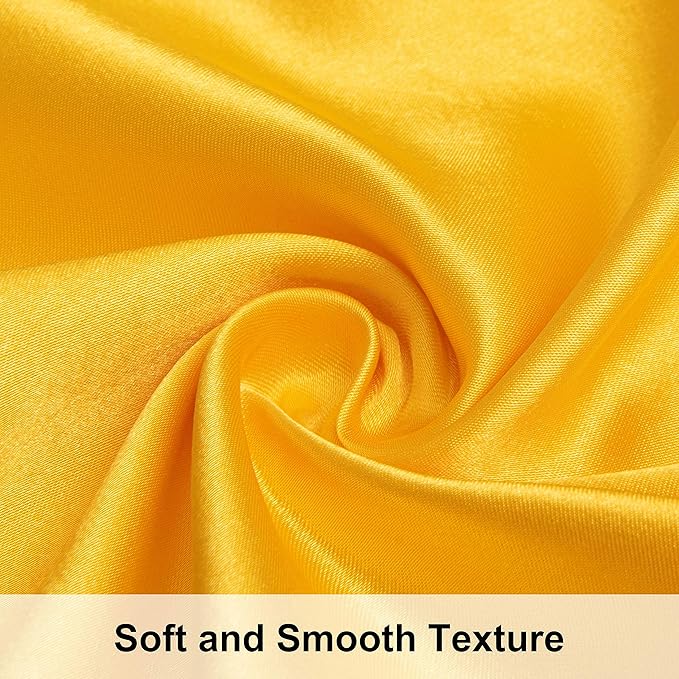 NTBAY 12 Pack Satin King Pillowcases for Hair and Skin, Luxurious and Silky Pillow Cases with Envelope Closure, 20 x 36 Inches, Yellow