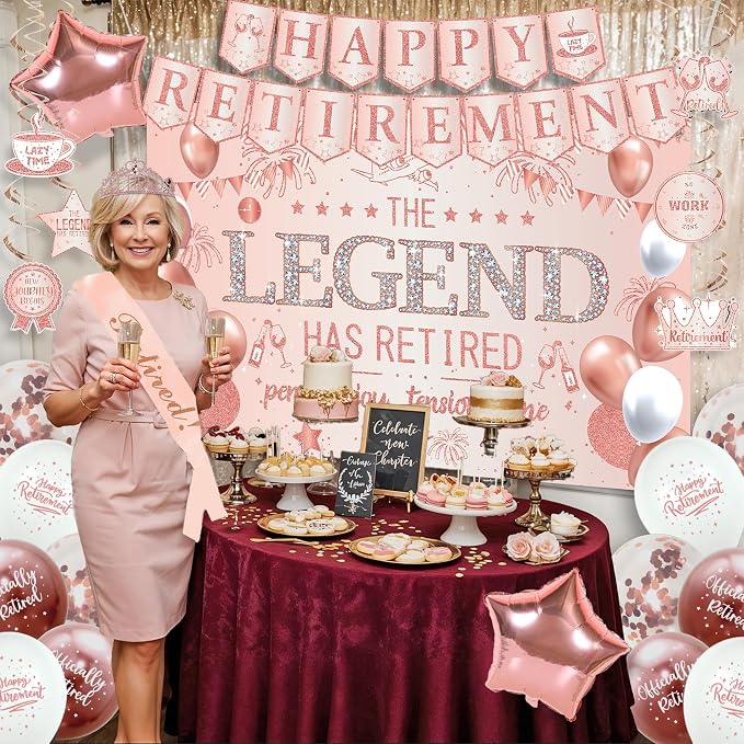 Roetyce Rose Gold Retirement Party Decorations - Image 6