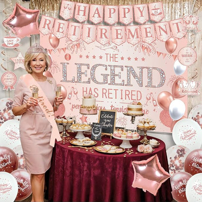 Roetyce Rose Gold Retirement Party Decorations - Image 6