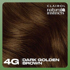 Clairol Natural Instincts Demi-Permanent Hair Dye, 4G Dark Golden Brown Hair Color, Pack of 3