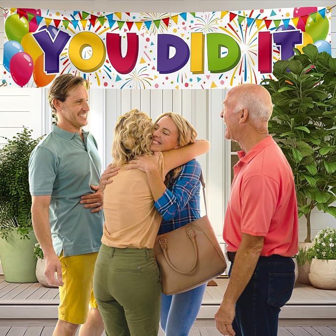 You Did It Banner- Congratulations Banner 6 x 1.3ft - Image 9